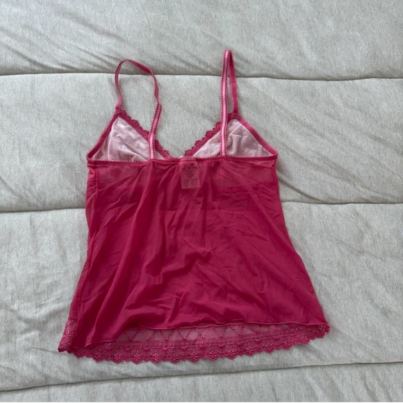 Pink lace tank top with bow - Picture 2 of 4